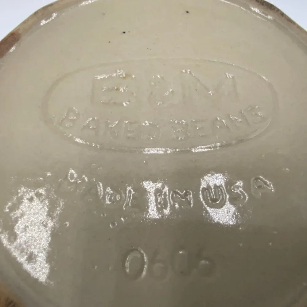 Vintage B & M Baked Beans Stoneware Bean Pot Only Brown Tan 0606 USA